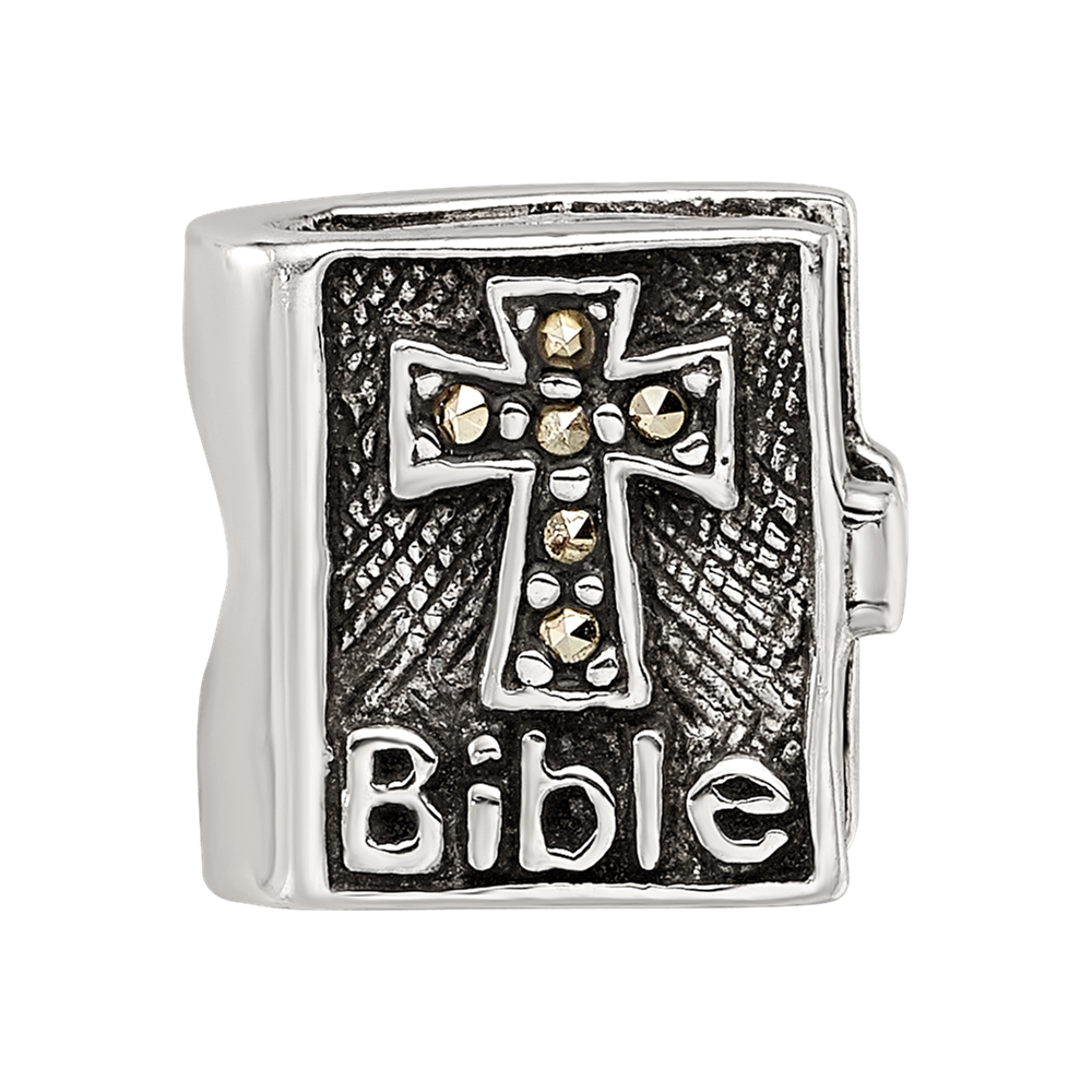 Sterling Silver Reflections Marcasite Cross Bible Bead