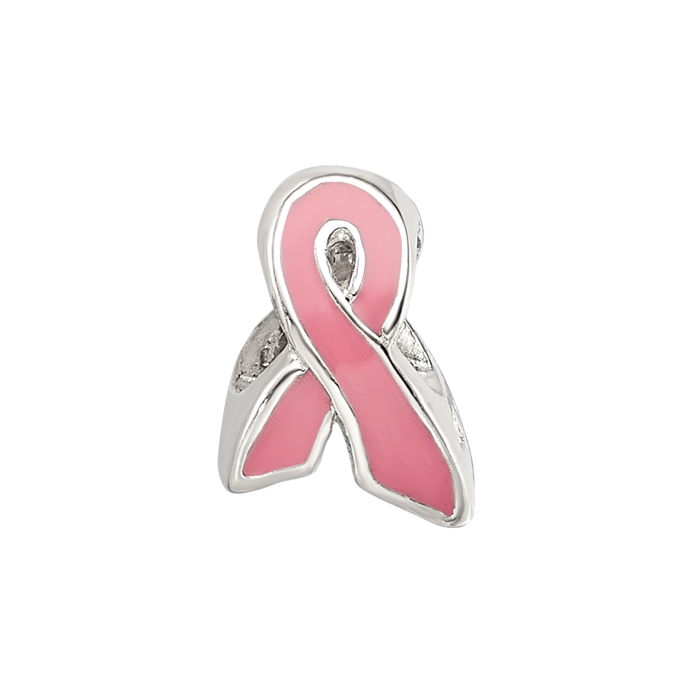 Sterling Silver Reflections Enameled Breast Cancer Awareness Bead