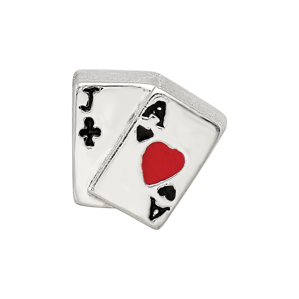 Sterling Silver Reflections Enameled Blackjack Bead