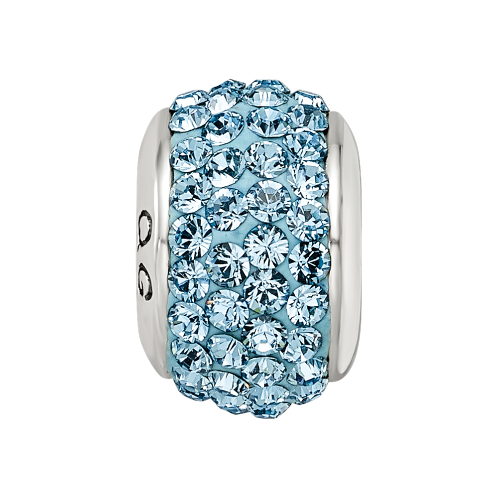 Sterling Silver Reflections Sky Blue Full Preciosa Crystal Bead