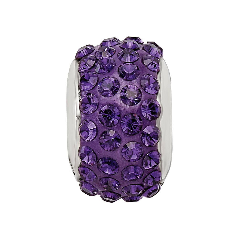 Sterling Silver Reflections Purple/Violet Full Preciosa Crystal Bead