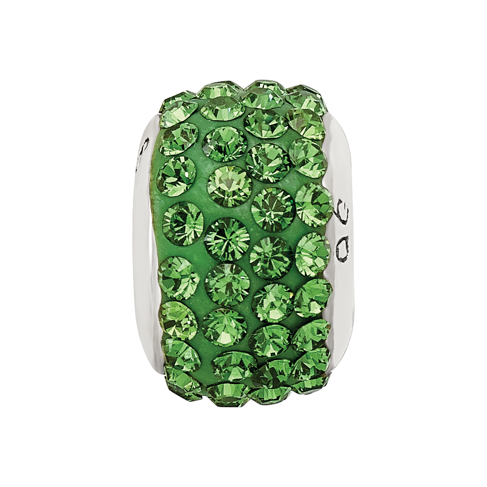 Sterling Silver Reflections Green Full Preciosa Crystal Bead
