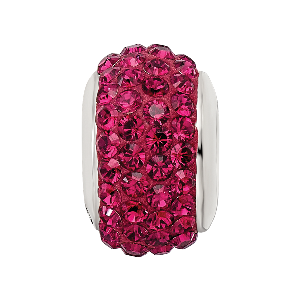Sterling Silver Reflections Maroon Full Preciosa Crystal Bead