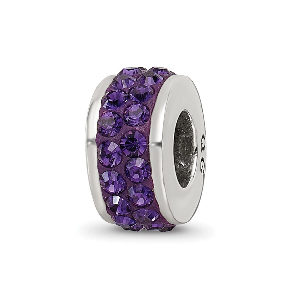 Sterling Silver Reflections Purple Double Row Preciosa Crystal Bead