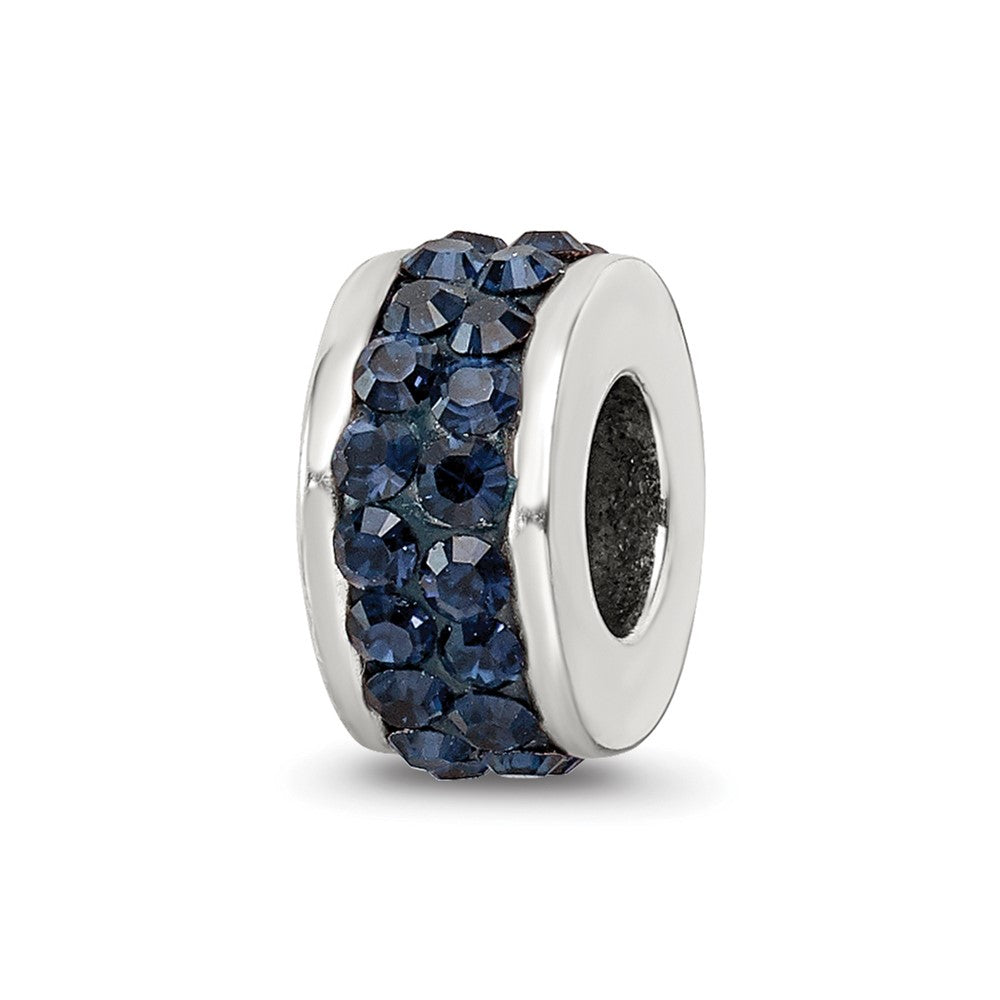 Sterling Silver Reflections Dark Blue Double Row Preciosa Crystal Bead