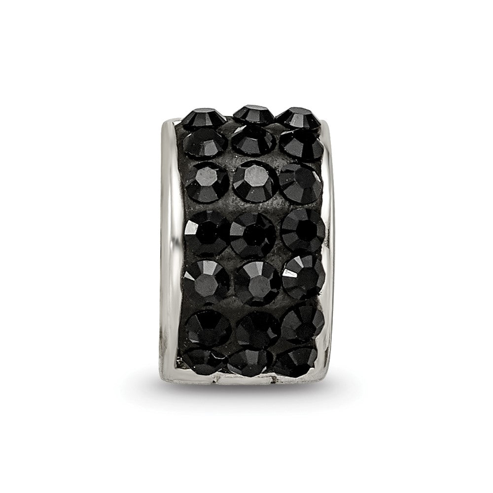 Sterling Silver Reflections Black Preciosa Crystal Bead