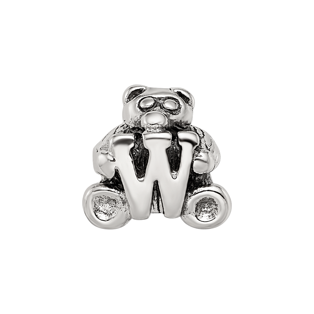 Sterling Silver Reflections Letter W Bead