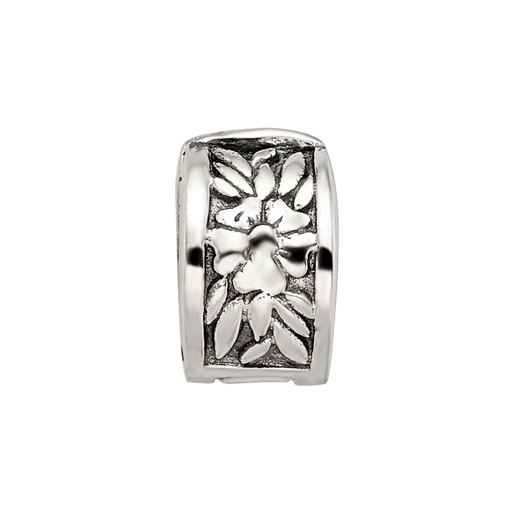 Collection Sterling Silver Reflections Floral Pattern Clip Bead